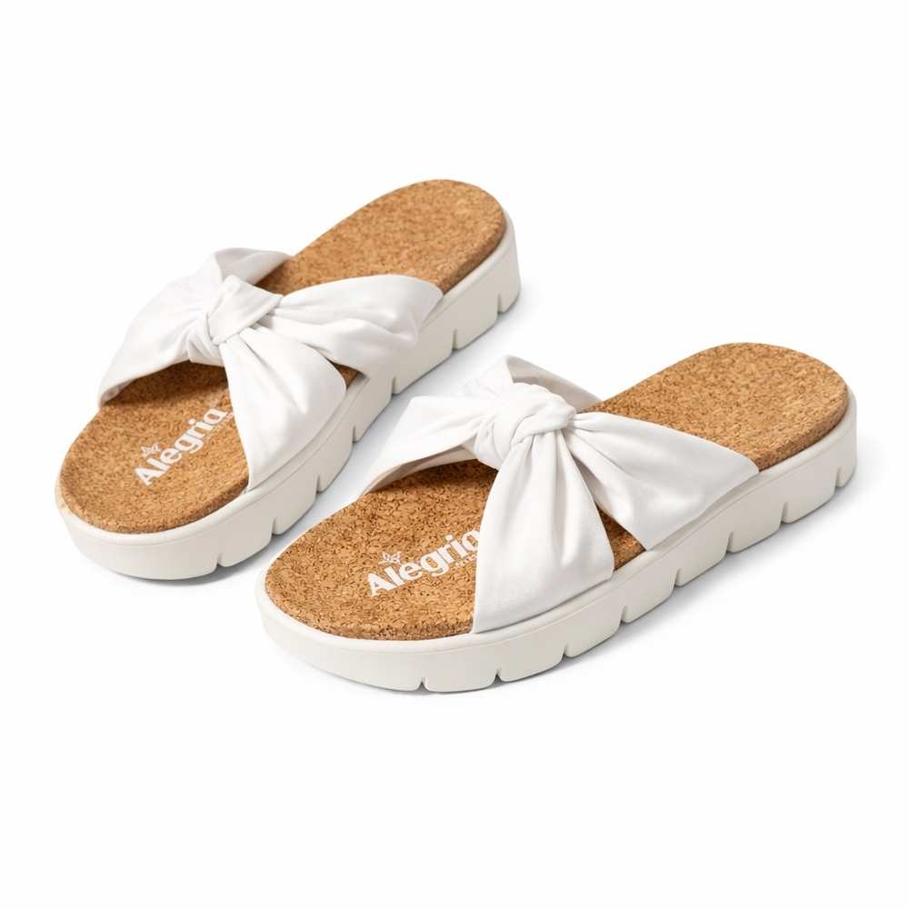 Alegria Women's White Knot Sandals